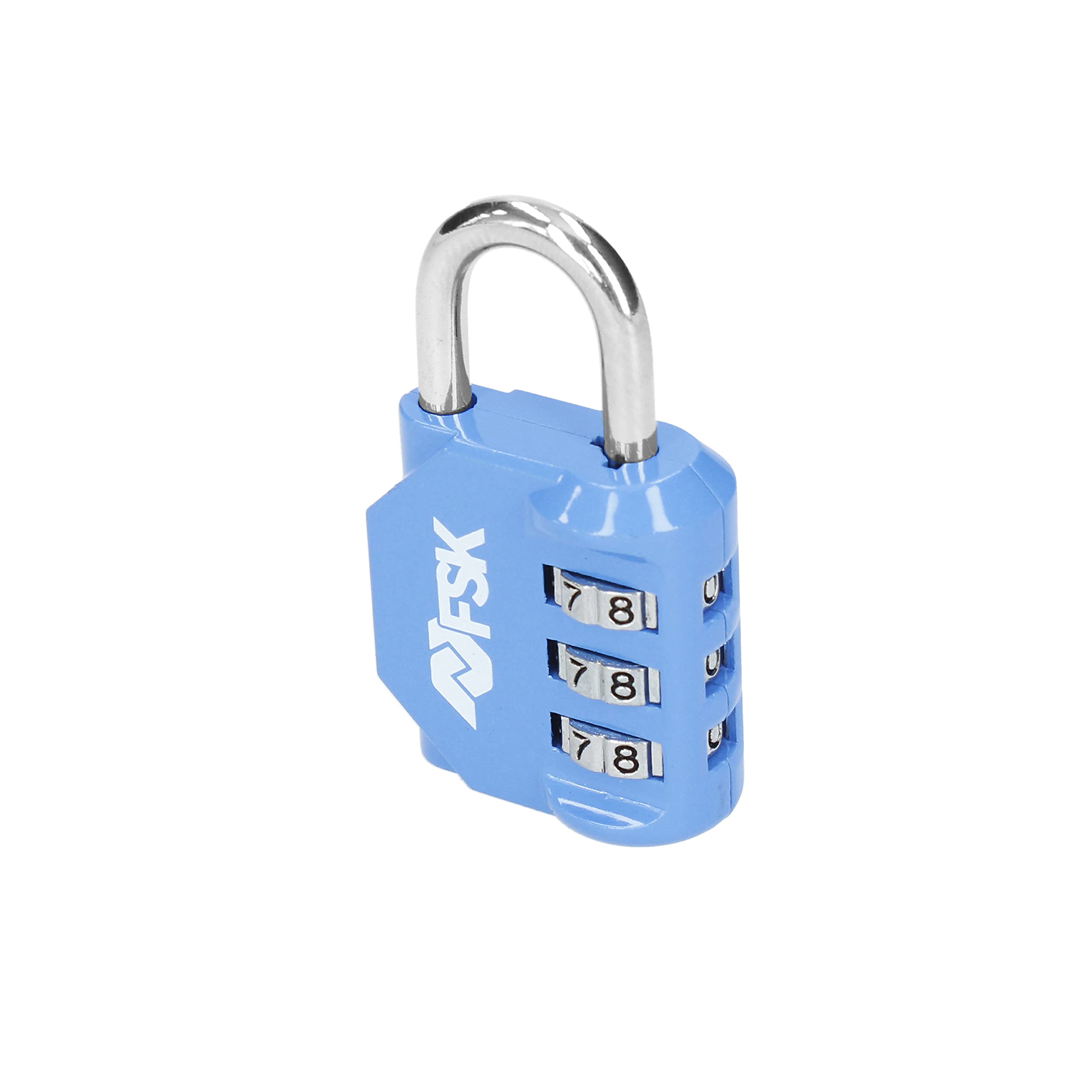 Ferrestock FSKCAN327BL 3 Digit Combination Luggage Lock Gym Lockers Arch 23mm Made of Zinc and Steel Bow Blue, Pequeño