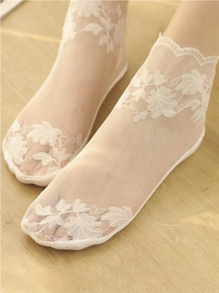 Calcetines transparentes, Calcetines tobilleros de nailon transparente for mujer, finos, 10 pares, multicolor