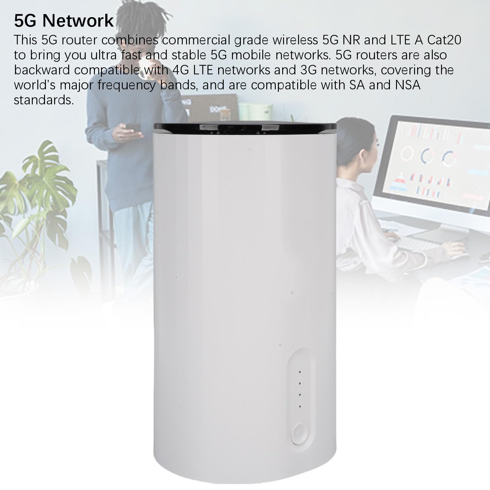Jectse Dual Band WiFi 6 Router - Slot a 2 SIM Card, Porta Wan LAN da 2,5 8 Incorporate in Antenne Cellulari a Banda Larga, Supportano più di 50 Utenti, (Spina europea)