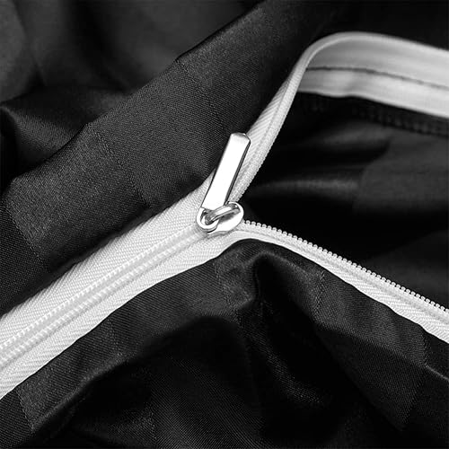 Miniatura 5 de RevenRella Juego de funda de edredón de satén de 3 piezas, estilo italiano, serie 1800, seda rica, sedosa, súper suave, cierre de cremallera oculta,