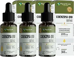 3 Caixas Coenzima Q10 200Mg Gotas Sublingual + Vit E Sabor Maracuja 30Ml