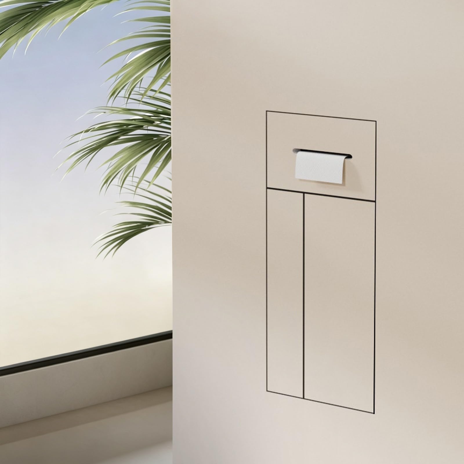 MESCXTY Recessed Wall Niche, 304 SS Toilet Paper Holder with Hidden Trash & Phone Shelf