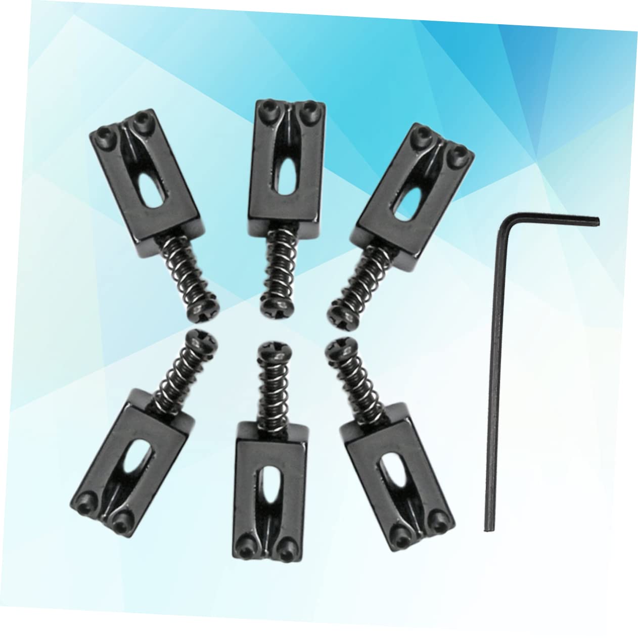 HEMOTON 6 in 1 Flat Guitar Saddle Set Replacement Parts for Guitars Zinc Alloy Sturdy Fit Black