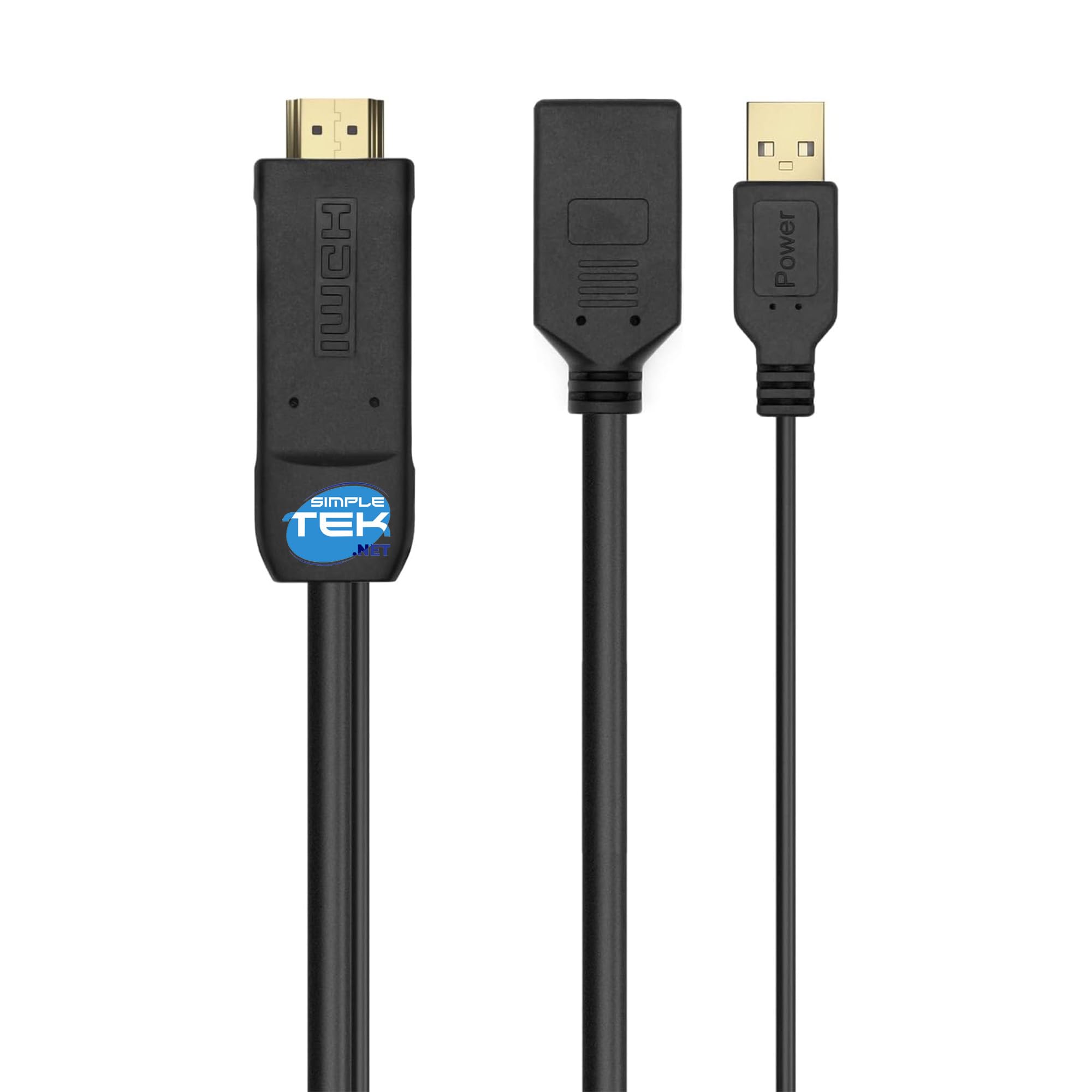 SIMPLETEK - Adaptateur actif HDMI mâle vers DisplayPort femelle avec alimentation USB-A - Prise en charge 4K@30Hz, audio 7.1, 10 cm