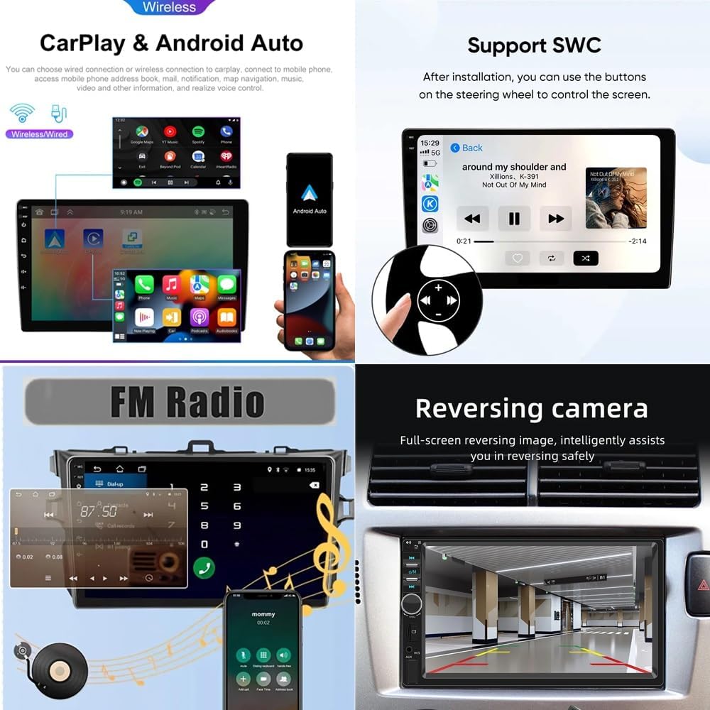Radio samochodowe z systemem Android 15 do Audi A4 B6 B7 S4 B7 B6 RS4 SEAT Exeo 2008-2012 zestaw głośnomówiący radio samochodowe z Bluetooth WiFi Carplay Android Auto USB AUX FM, kamera