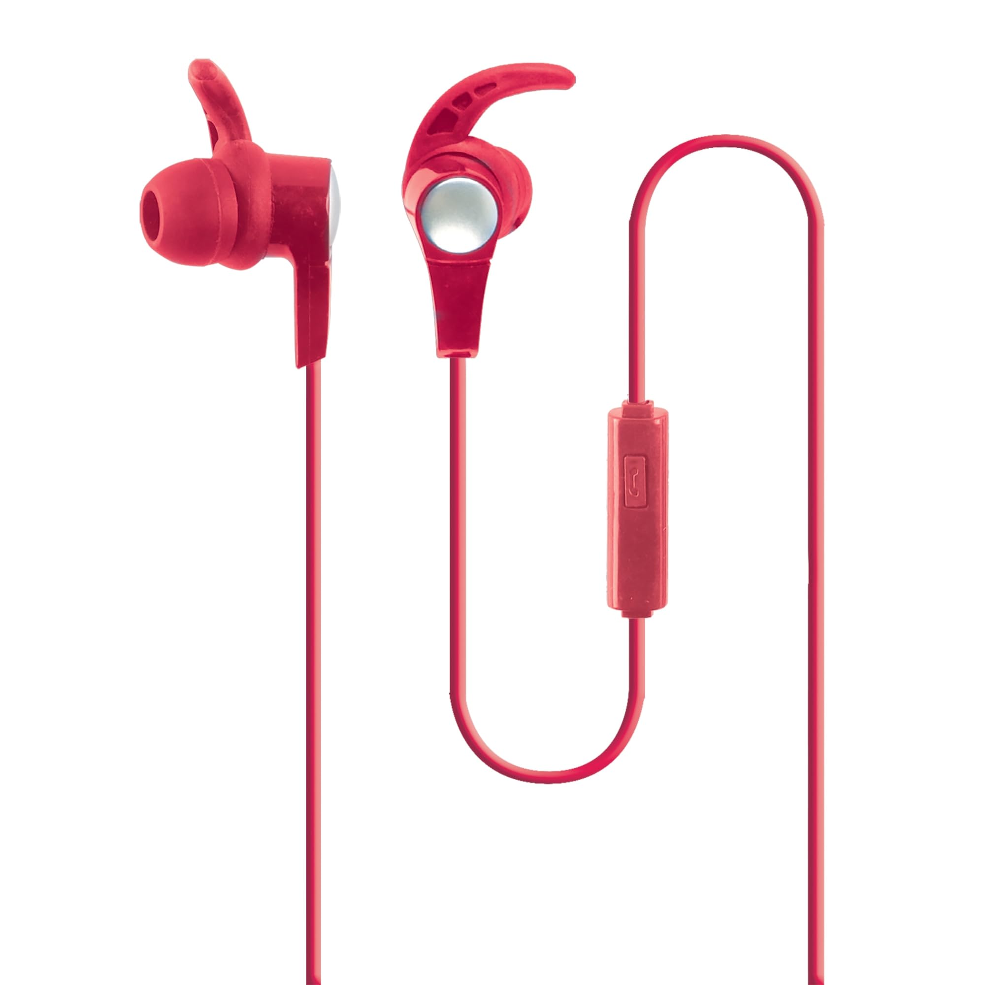 Ativa Hook Earbuds With Aux Connector Red