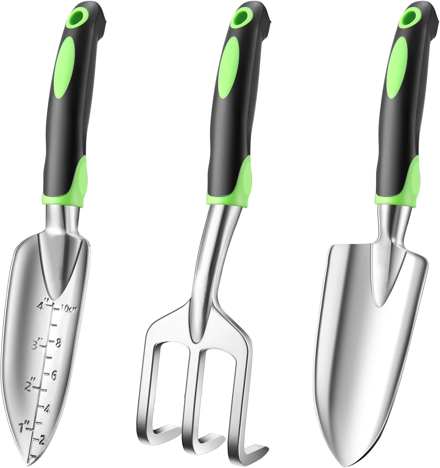 LBOYLOVE® Garden Tools, 3-Piece Garden Tool Set with Non-Slip Ergonomic Handles, Lightweight Aluminum Alloy Rust-Proof Durable Gardening Hand Tools, Ideal Gardening Tools Gifts for Women and Men