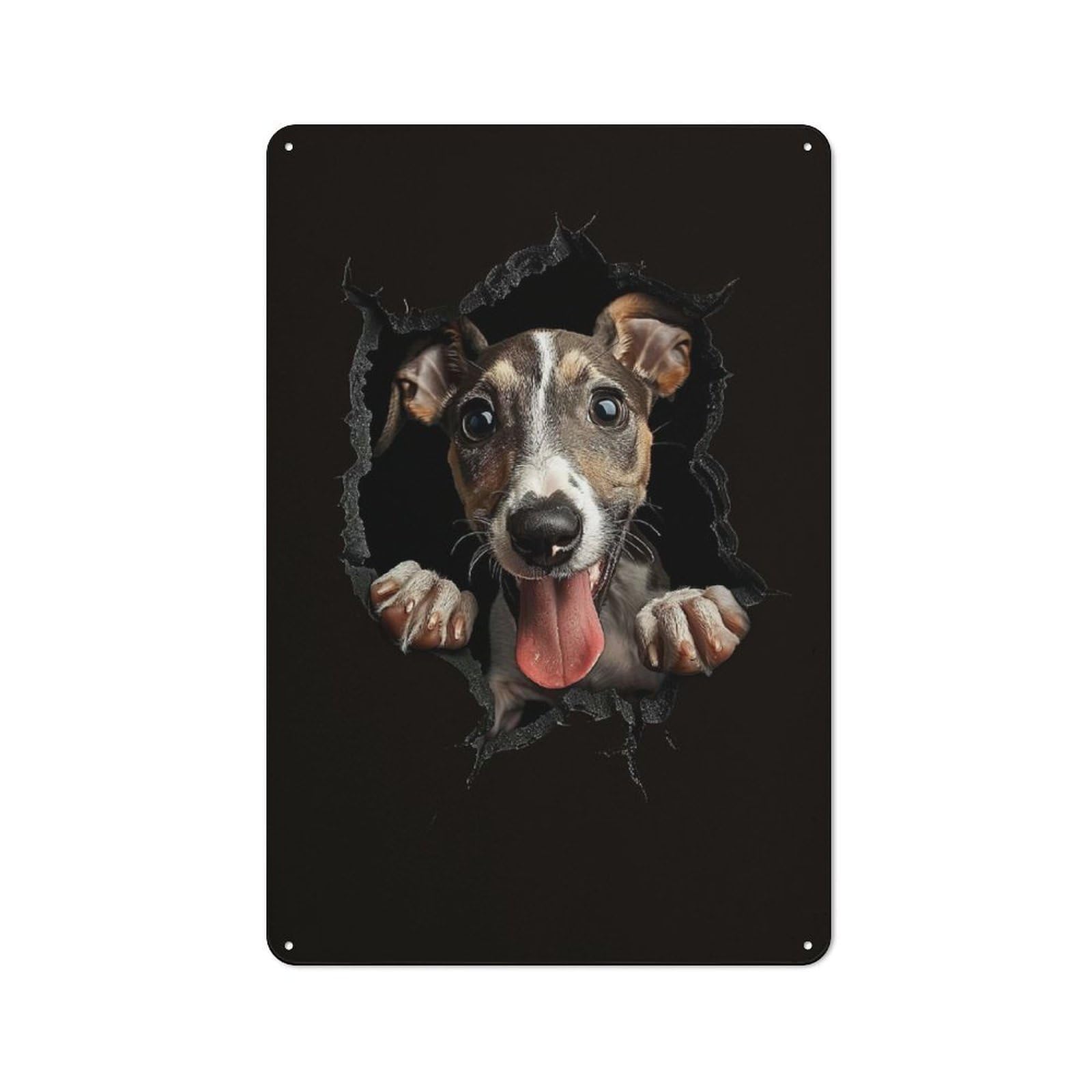 Junmoney Style-1 Metal Wall Sign 30X20cm Featuring Whippet(2) For Bar Or Restaurant, Gift For Bar Decor Enthusiasts During The Christmas Season