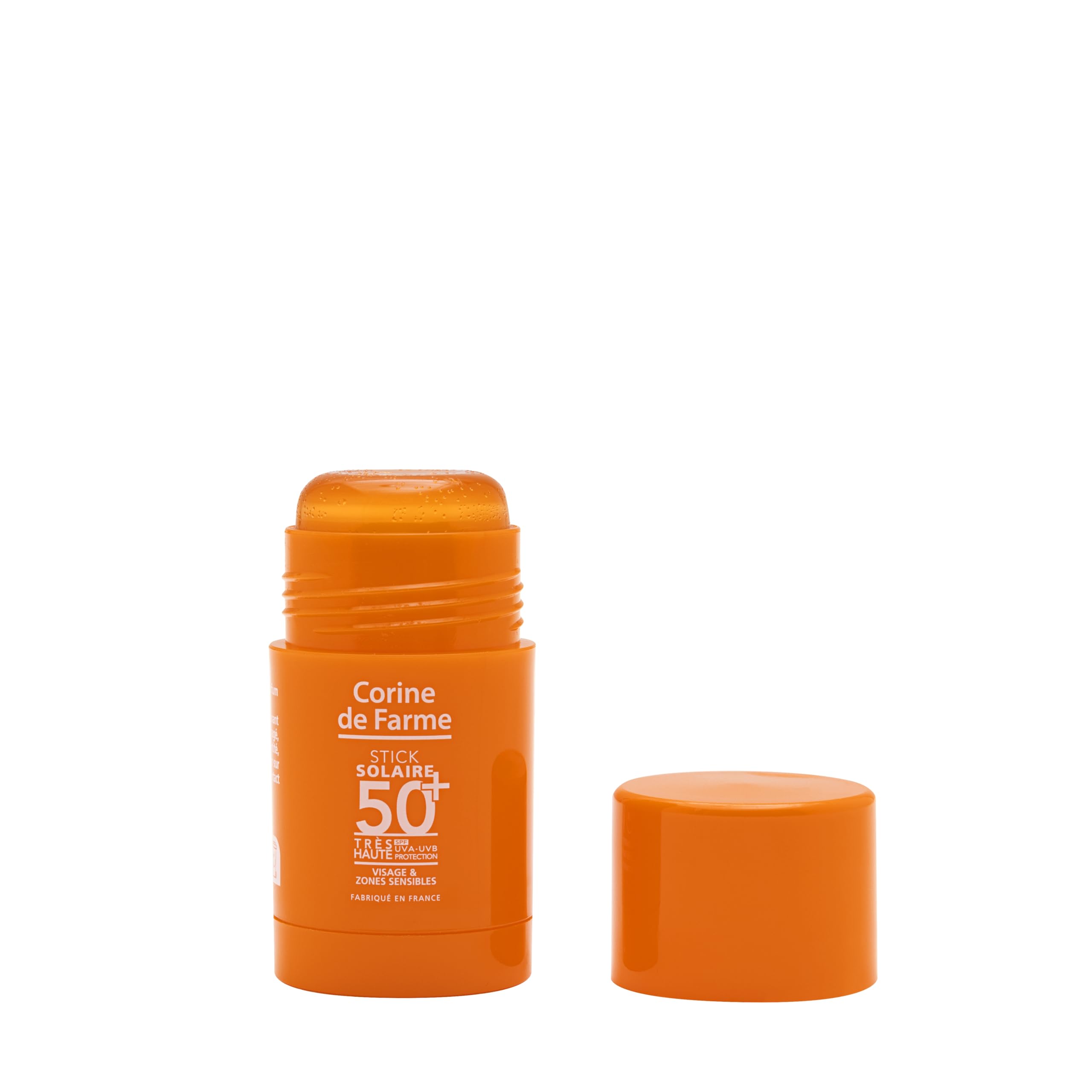 Corine de Farme - Stick Solaire SPF 50+ Très Haute Protection UVA/UVB - Zones Sensibles Visage Cicatrices et Tatouages - Fini Invisible - Actif Antioxydant Microalgue - 15ml