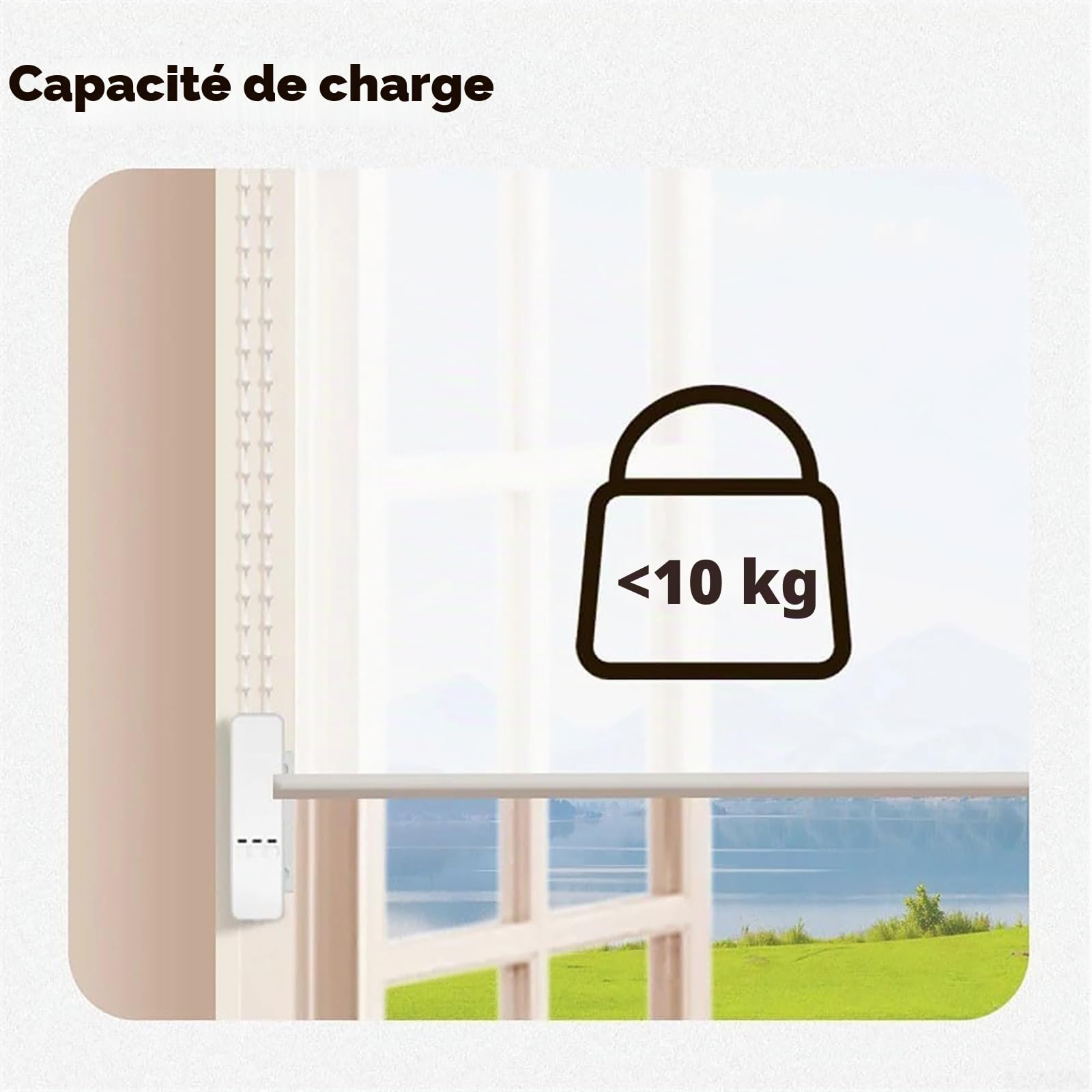 MObyat Ouvre-Porte Intelligent Motorisé pour Stores À Enrouleur À Chaîne, Moteur Intelligent pour Rideaux À Cordon avec Télécommande Et Commande Vocale, Réglage L'heure, Mémoire Coupure Courant