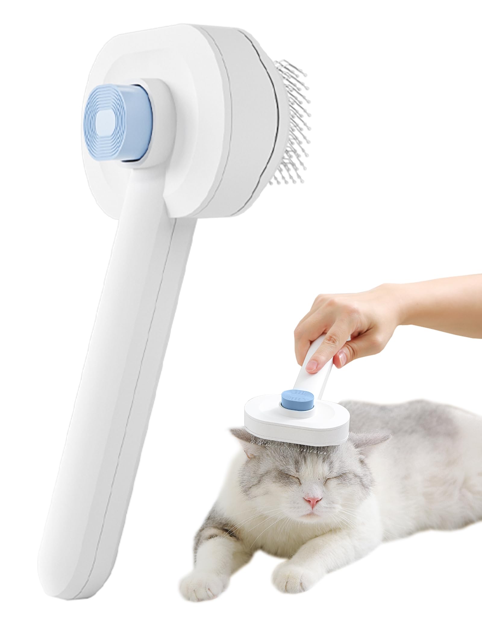 Self Cleaning Cat Brush，Air Cushion Massager Brushes，Airbag Massage Comb Brush for Long or Short Haired Cats Dogs, Removes Loose hair & Tangles, Promote blood circulation，Grooming Brush