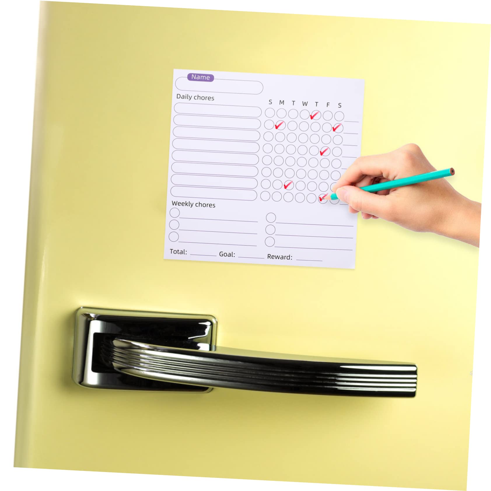 NUOBESTY 4sätze Magnetische Wochenplaner Kühlschrank Abwischbare Wiederverwendbare Haushaltsplaner Mit Hauptstickern Leeren Notizzetteln Stiften Und Tafelwischer Für Effektives