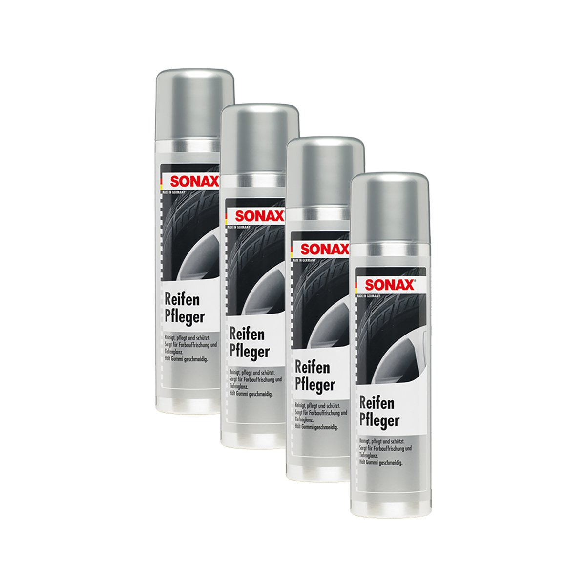 4 x Sonax 04353000 Pneu aide-soignant Pneu Soin Mousse de nettoyage 400 ml