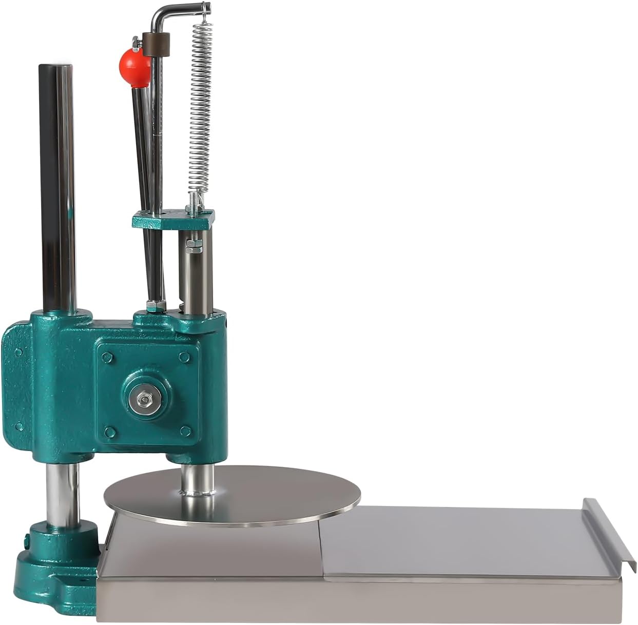 Manual Pizza Dough Press Machine Stainless Steel Pizza Presser Thickness Adjustable 24cm/9.5in for Making Hand Pies Meatloaf Pizza