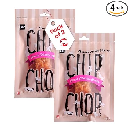 Petsy - Chip Chops Sun Dried Chicken Jerky | Optimum Health Formula | Highly Digestible Snack | Dog Treat/Food | Multi Pack (Pack of 2)
