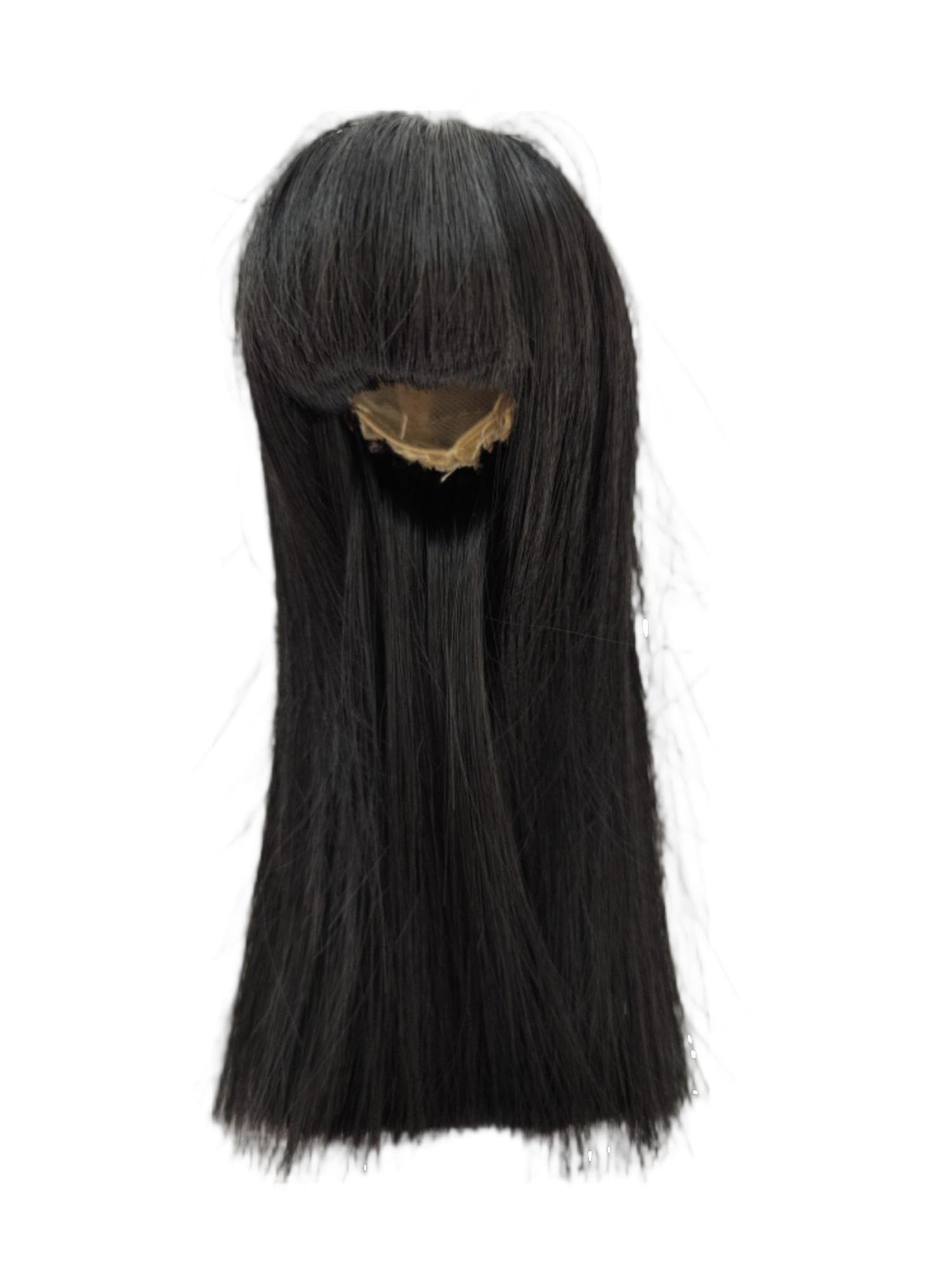 1/8 bjd Wig Head Circumference 5.5-6inch(14-15cm) high Temperature Fiber Long Straight Black Hair with Bangs