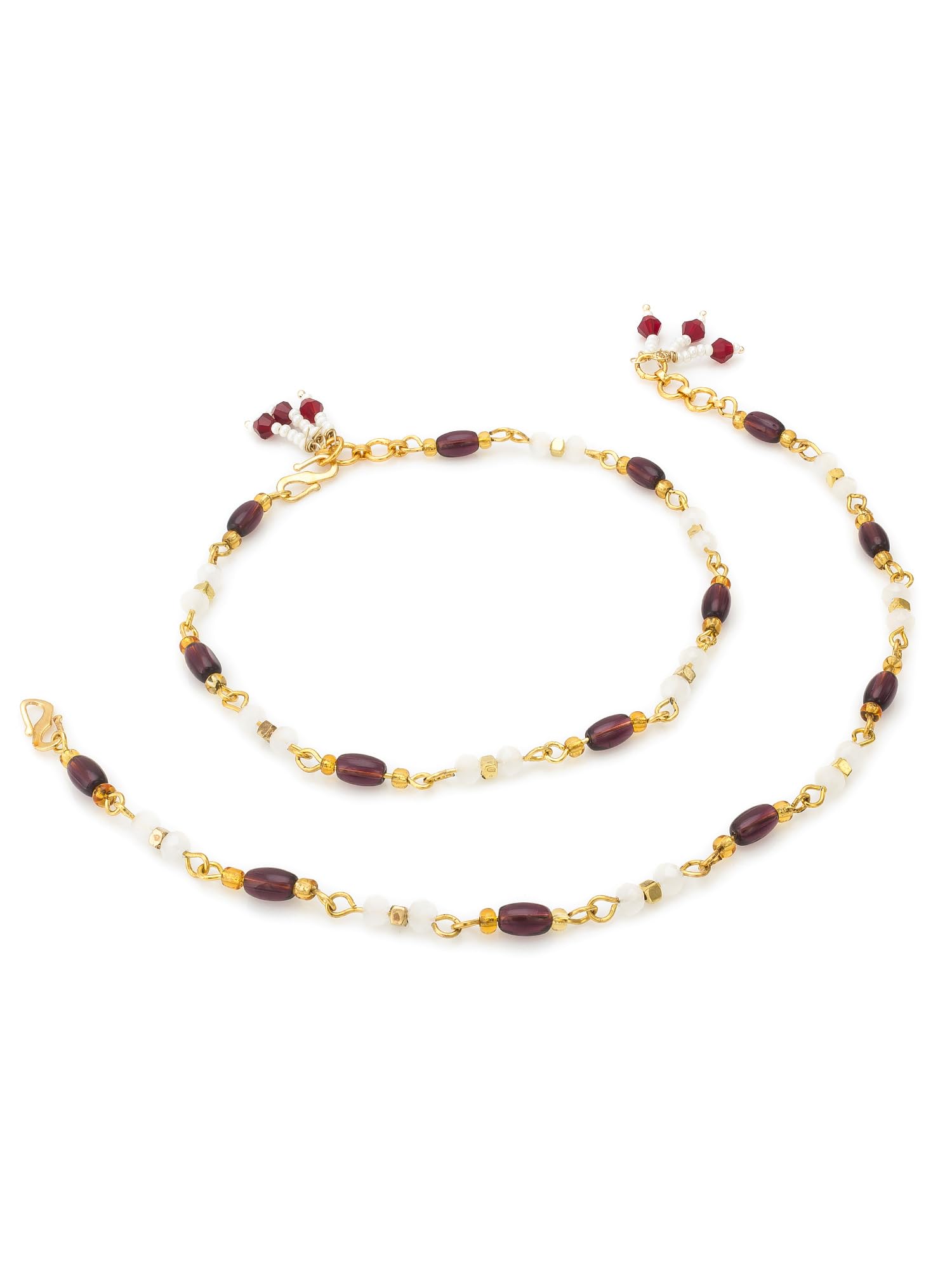 Gold Toned Plated Artificial Stones Payal Anklet for Women and Girls -AK5167-image-24