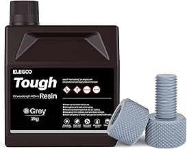 ELEGOO Heavy Duty Resin Tough Resin Solid Resin for 3D Printer LCD UV 405nm High Strength and Strong Tenacity Photopolymer Resin, Grey 2000G