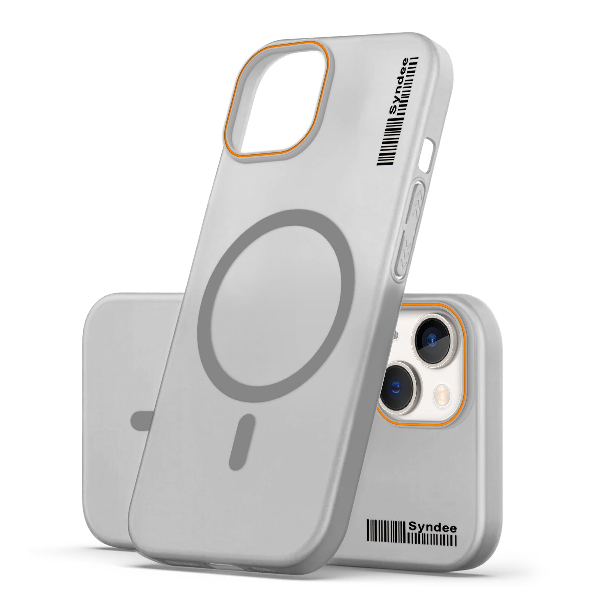 DL3 Mobilak Case Back Cover for iPhone 13 / iPhone 14, Sleek Frosted Translucent Back Only Compatible with Wireless Magnetic Accessories | Anti-Scratch Shockproof Phone Case