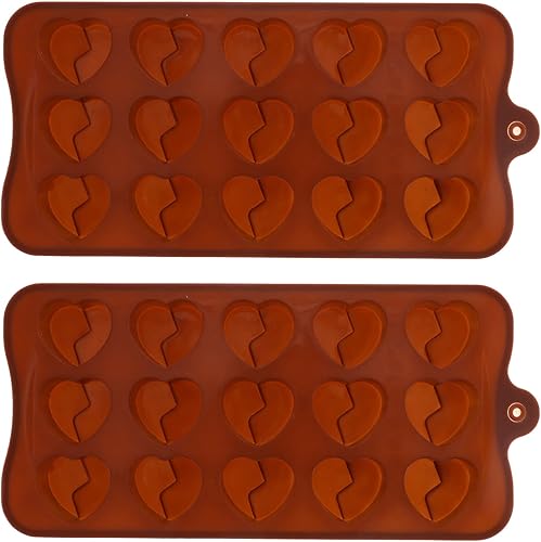 UPKOCH Molde de silicona para chocolate en forma de corazón, molde de gelatina para fondant, molde de gelatina de gomita, jabones para galletas,