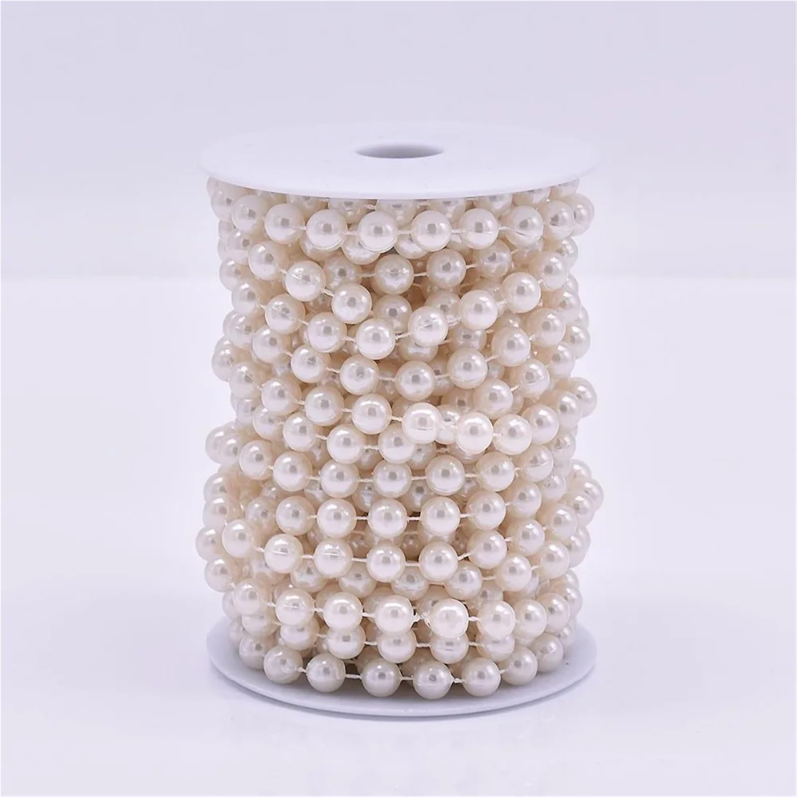 Guirnalda de Cuentas de Perlas de imitación de plástico | Decoración de fiesta de boda beige: adorno de cuentas de plástico