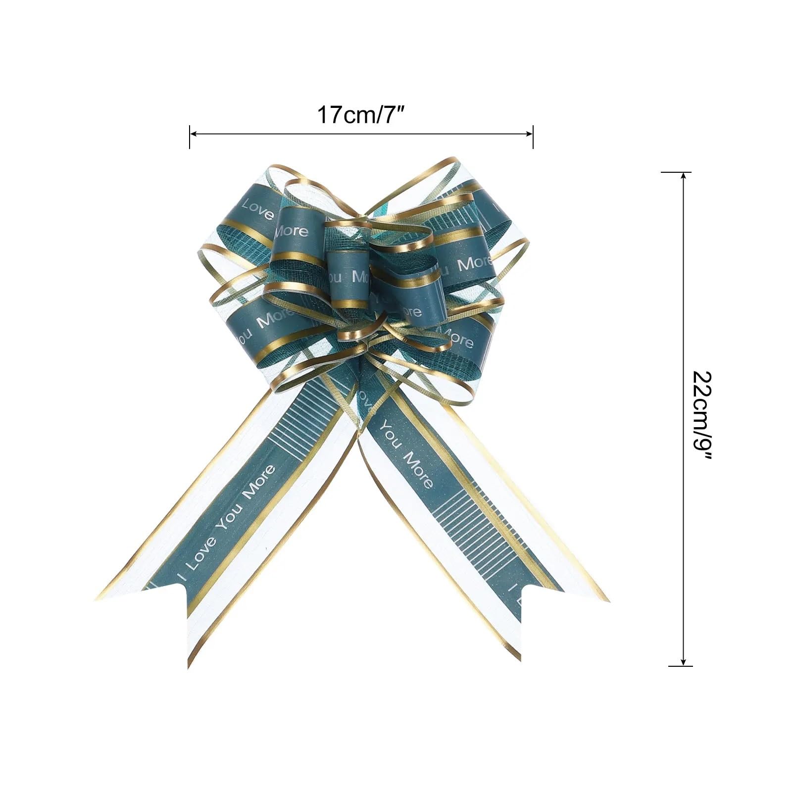 Fiocchi Auto Matrimonio 20 Fiocchi Grandi da Tirare con la Scritta Love You in Organza for Confezioni Regalo, for cestini da Matrimonio, Regali, Feste di Natale(Light Green)