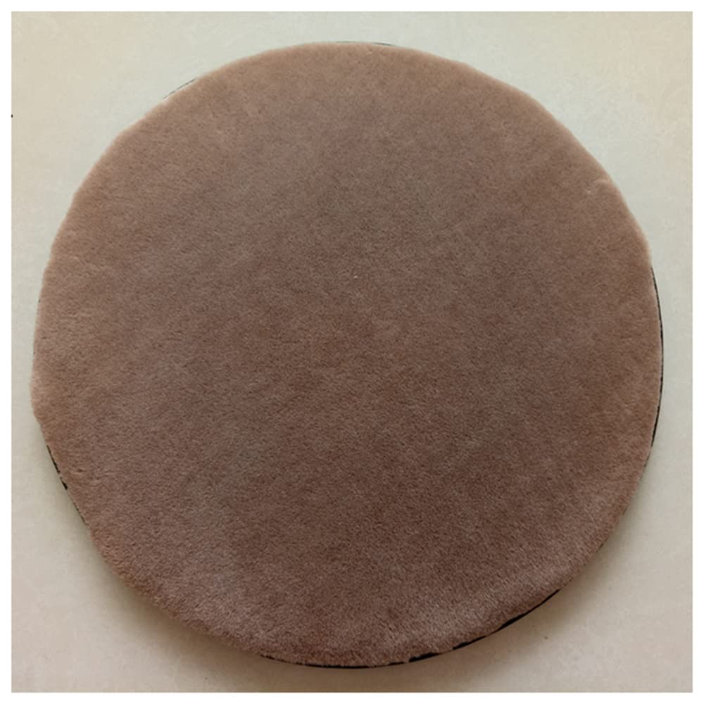 GHJL Thick Plush Round High Stool Chair Pads Round Non Slip Seat Cushions Bar Chair Cushion Set with Elastic Ties Hooks -Pack of 2 (Color : Bean Paste, Size : Diameter 40cm)