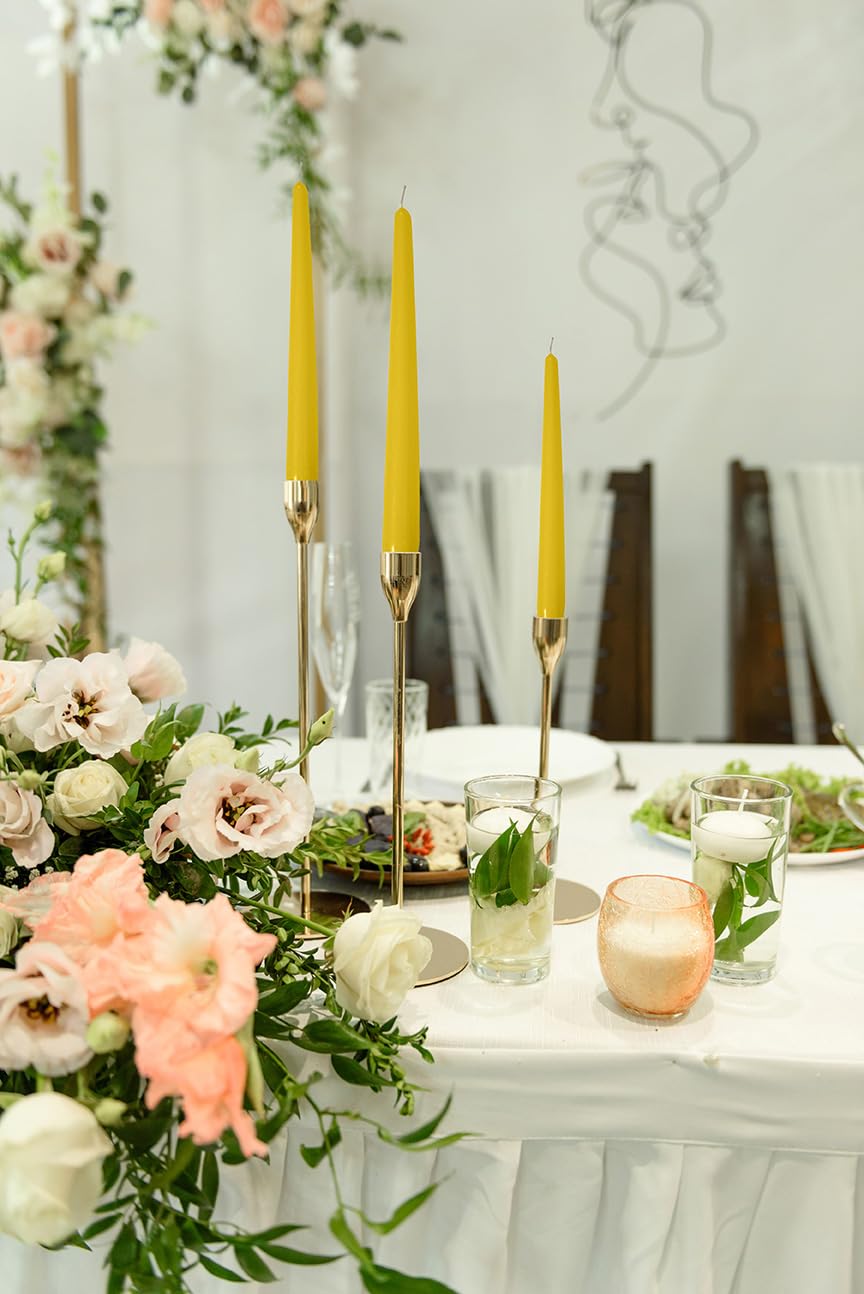 Candele Coniche Risthò In Cera - Colore Senape, 2.2x25 Cm, Confezione Da 2 Pezzi Per Ristoranti E Casa - Foto 3