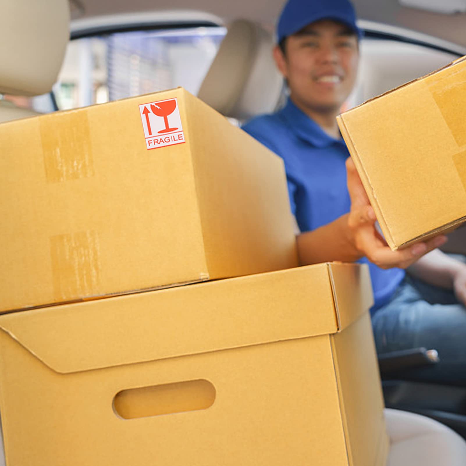 ARTIBETTER 258 Pcs Warning Stickers Fragile Packing Adhesive Self-Adhesive Paper for Shipping Boxes