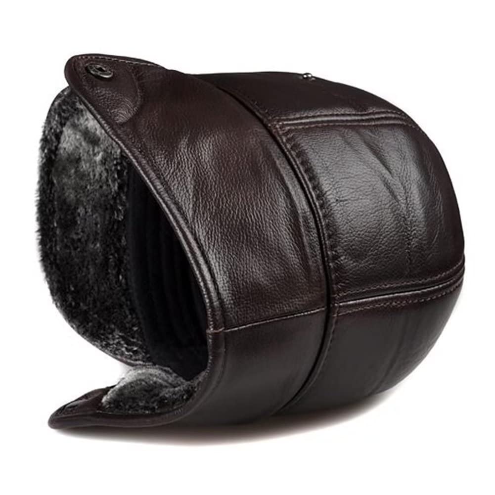 DongBao Cappello Aviatore in Pelle Uomo con Paraorecchie Sportivo Berretto Invernale Caldo Cappello da Caccia Berretto Baseball