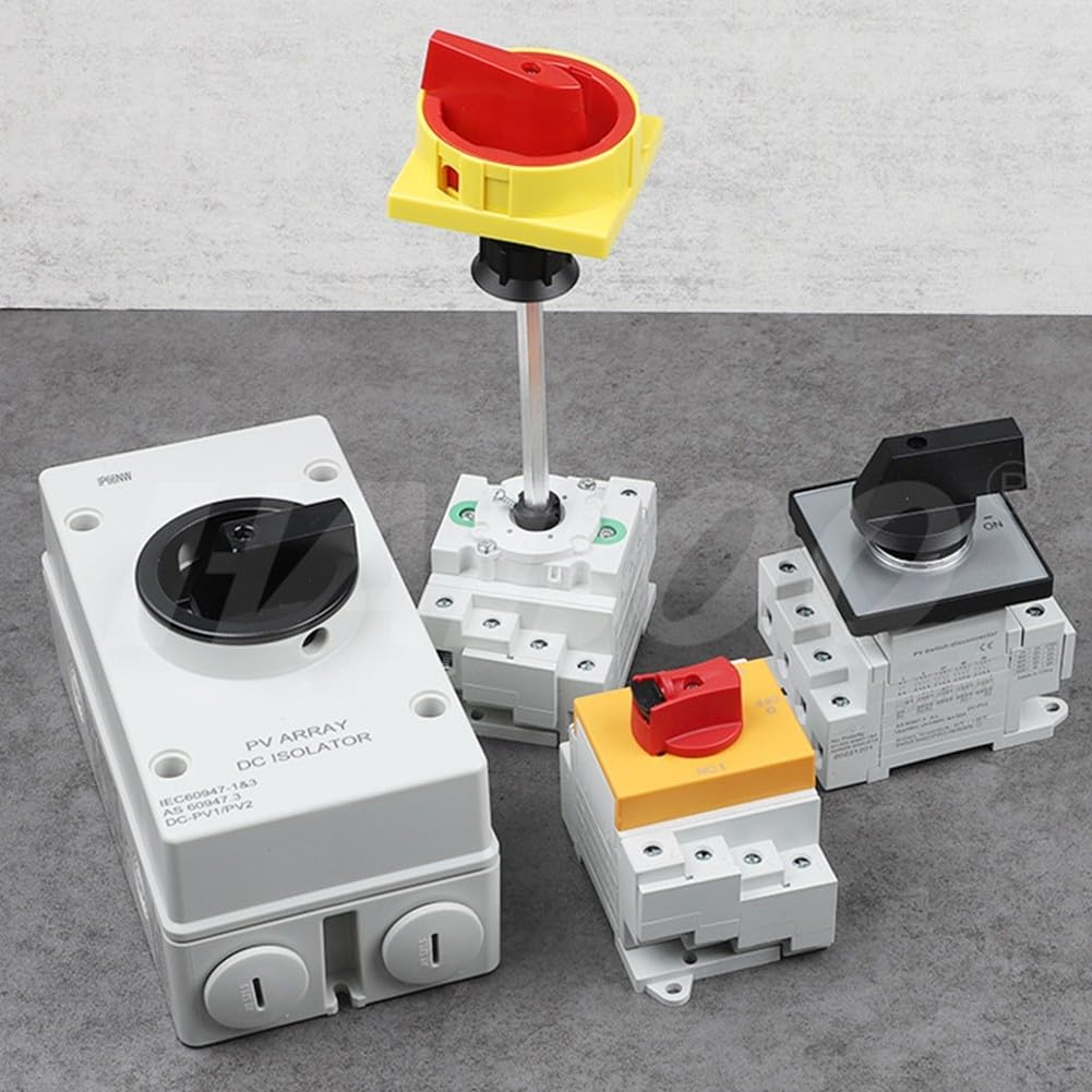 32A solare PV DC isolatore interruttore con blocco antimanomissione e protezione IP66, progettato per l'isolamento sicuro di alimentazione DC su sistemi solari fino a 1200 V DC