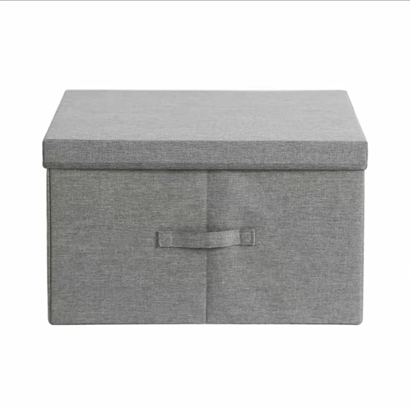 SNGUOQ 2pcs Clothes Storage Box Organizer Fabric Foldable With Lid Underwear Socks Toys Sundries Closet Organizers For Clothing Storage,Organization(Light gray,35 * 28 * 18cm)