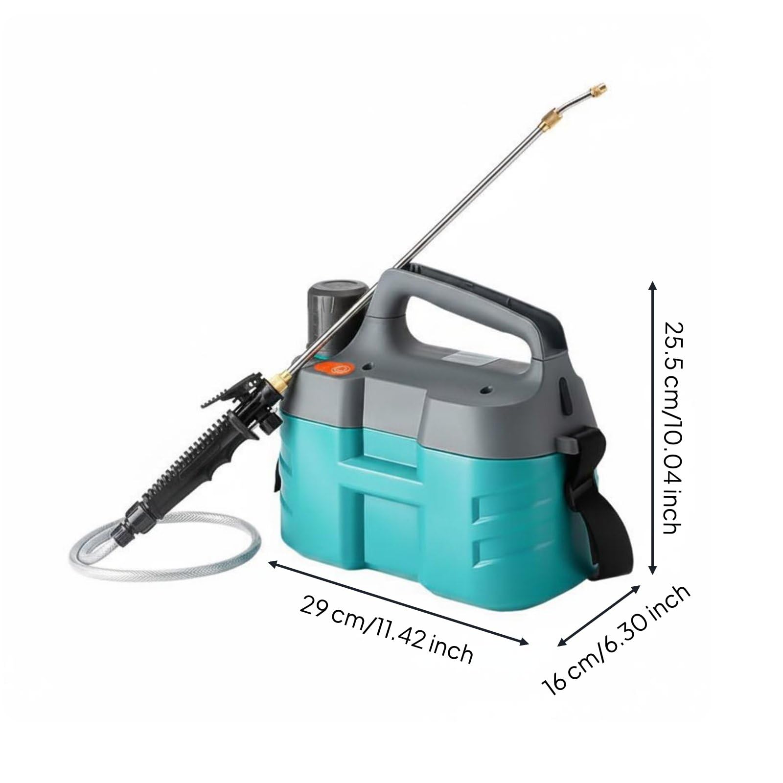Gralara Spruzzatore Elettrico Tracolla Larga Pompa Irroratrice a Batteria Involucro Impermeabile Nebulizzatore da Giardino a Spalla per Giardinieri, Serra, 5L, Asta Acciaio Inox