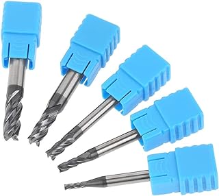 5Pcs 4-Flute Tungsten Carbide End Mill, Milling CNC Rotary Burrs Set, Carbide End Mill Set, End Mill Accessories