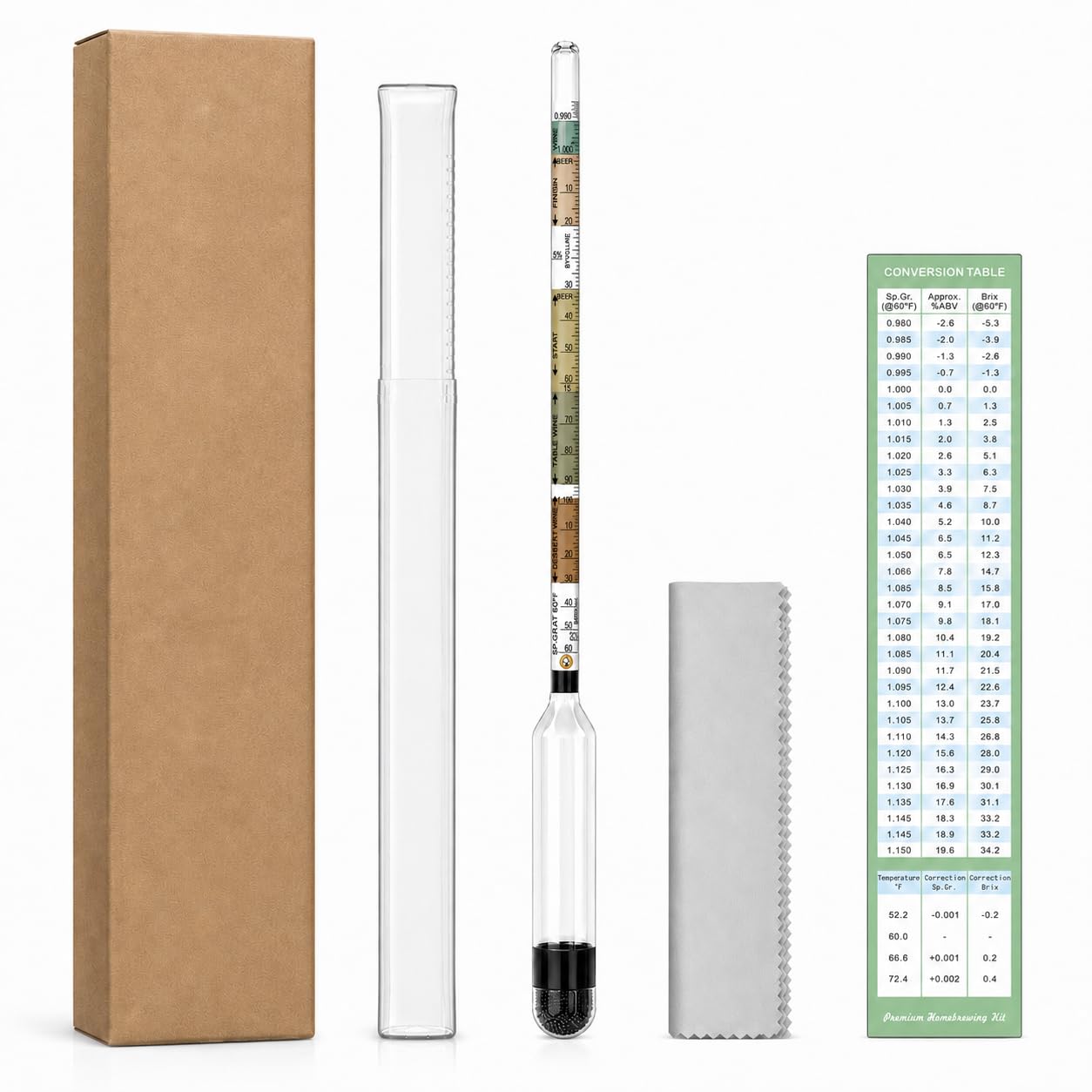 Wine & Beer Hydrometer - Measure ABV & Brix -1 Wine & Beer Hydrometer - Measure ABV & Brix -1