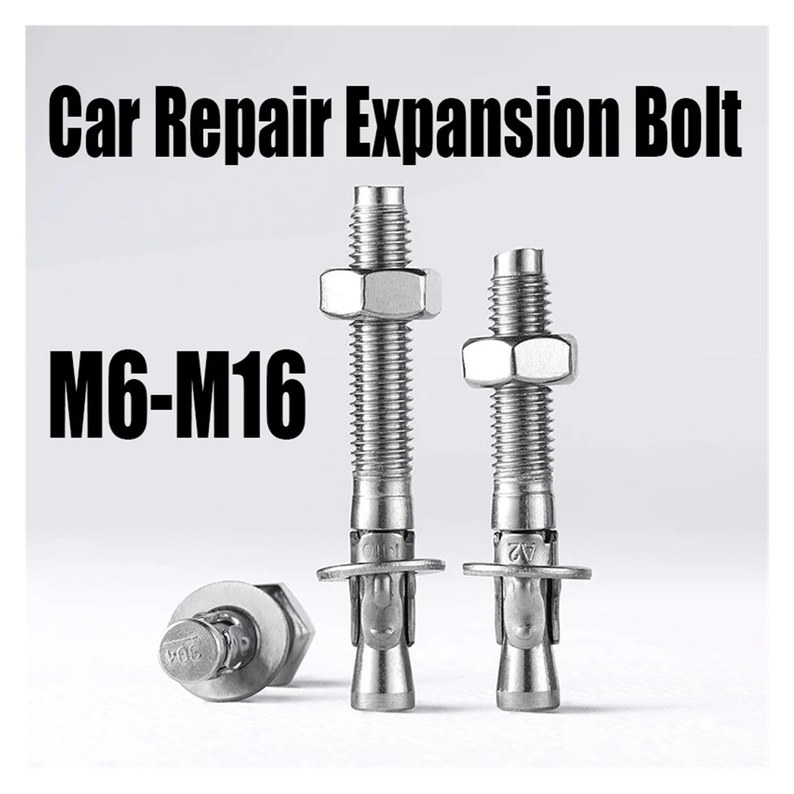 pernos de anclaje, 2 tornillos de expansión acero inoxidable 304 M6 M8 M10 M12 M16 for reparación automóviles(M12,70mm)