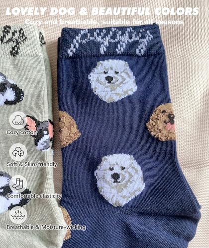 Image of IIG 5 Pairs Womens Novelty Cute Crew Socks Colorful Funny Ankle Socks Gifts for Womens Socks
