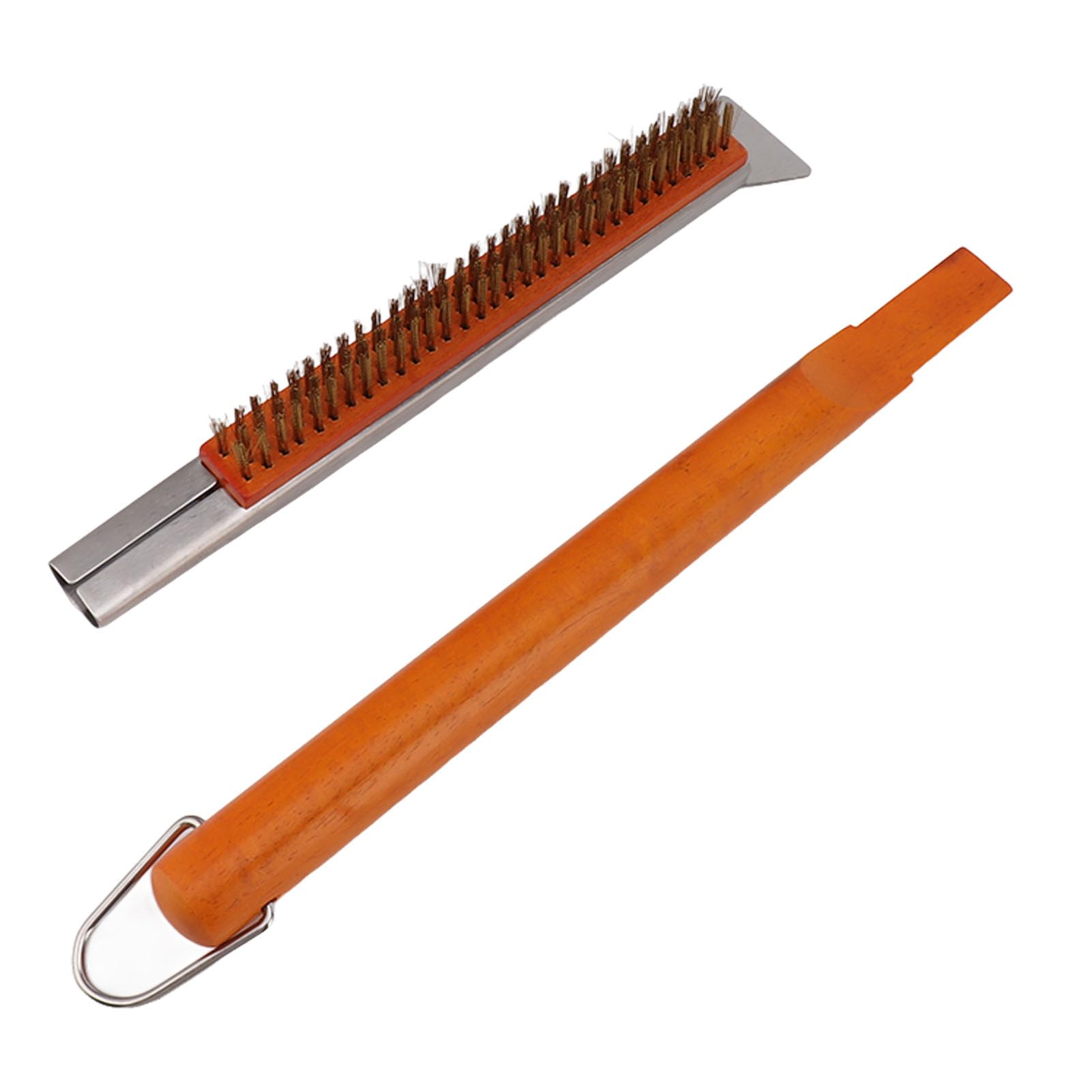 Com-four® 4X Brosse à Désherbage Avec Poils En Acier - Brosse à Joints Avec Manche En Bois