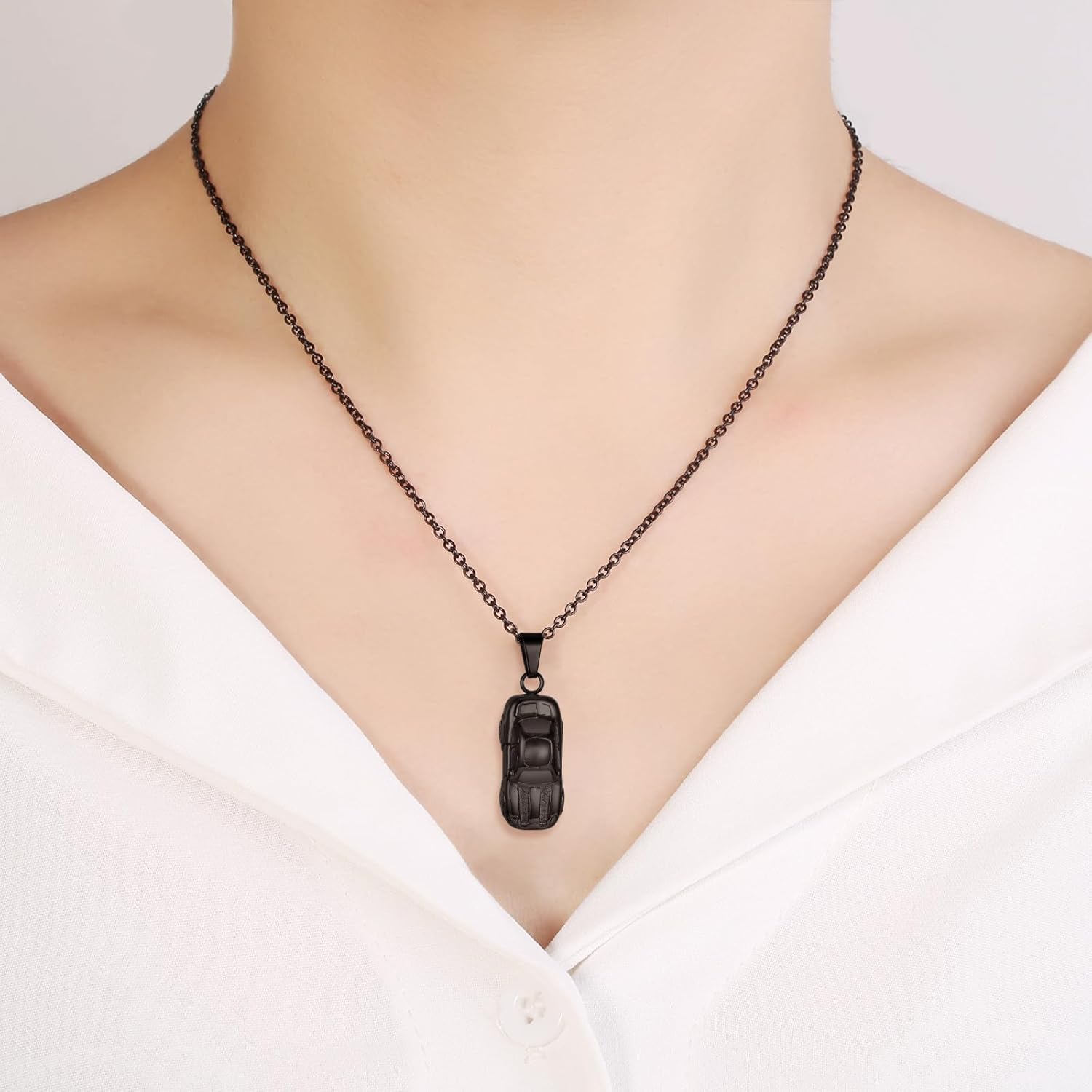 Stainless Steel Car Cremation Necklaces For Ashes Of Loved Ones Memorial Urn Pendant Holder Keepsake Remembrance Jewelry For Women Men - Image 2