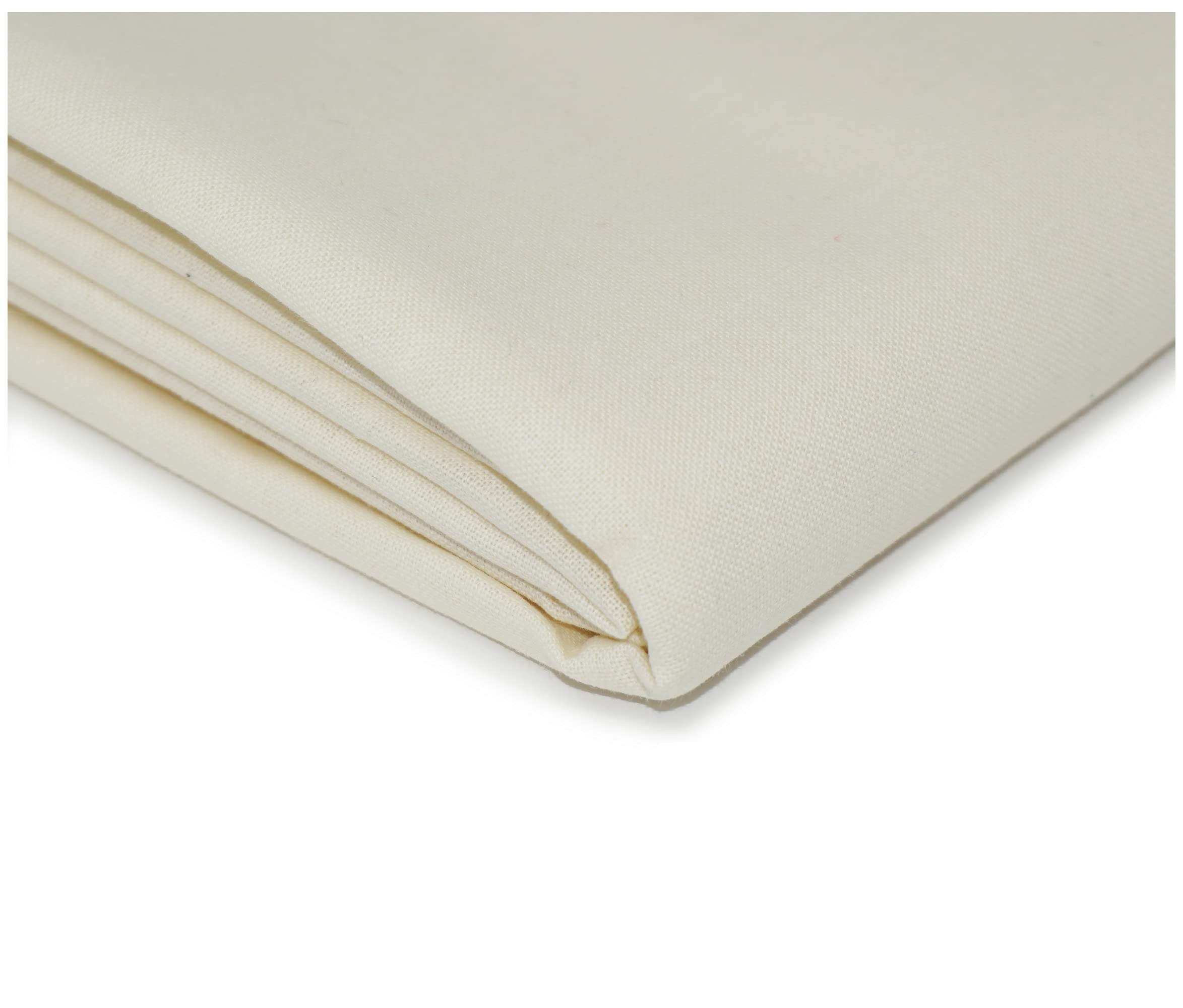 100% Cotton Plain Dyed Fabric Dress Craft Material 60” Wide (500cm x 150cm / 197" x 60", Ivory) — image 1