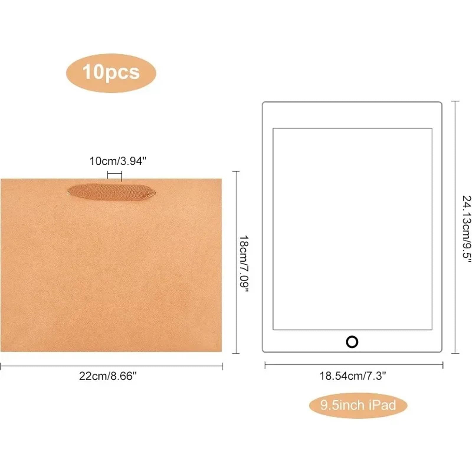 Sacchetti Carta Borse for la spesa in carta Kraft di con manici regalo for feste in(32x28x11.5cm 10pc)