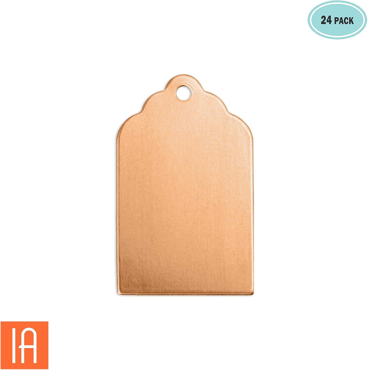ImpressArt - Tag, 7/8", Premium Metal Stamping Blanks (24 Pack) (Copper)
