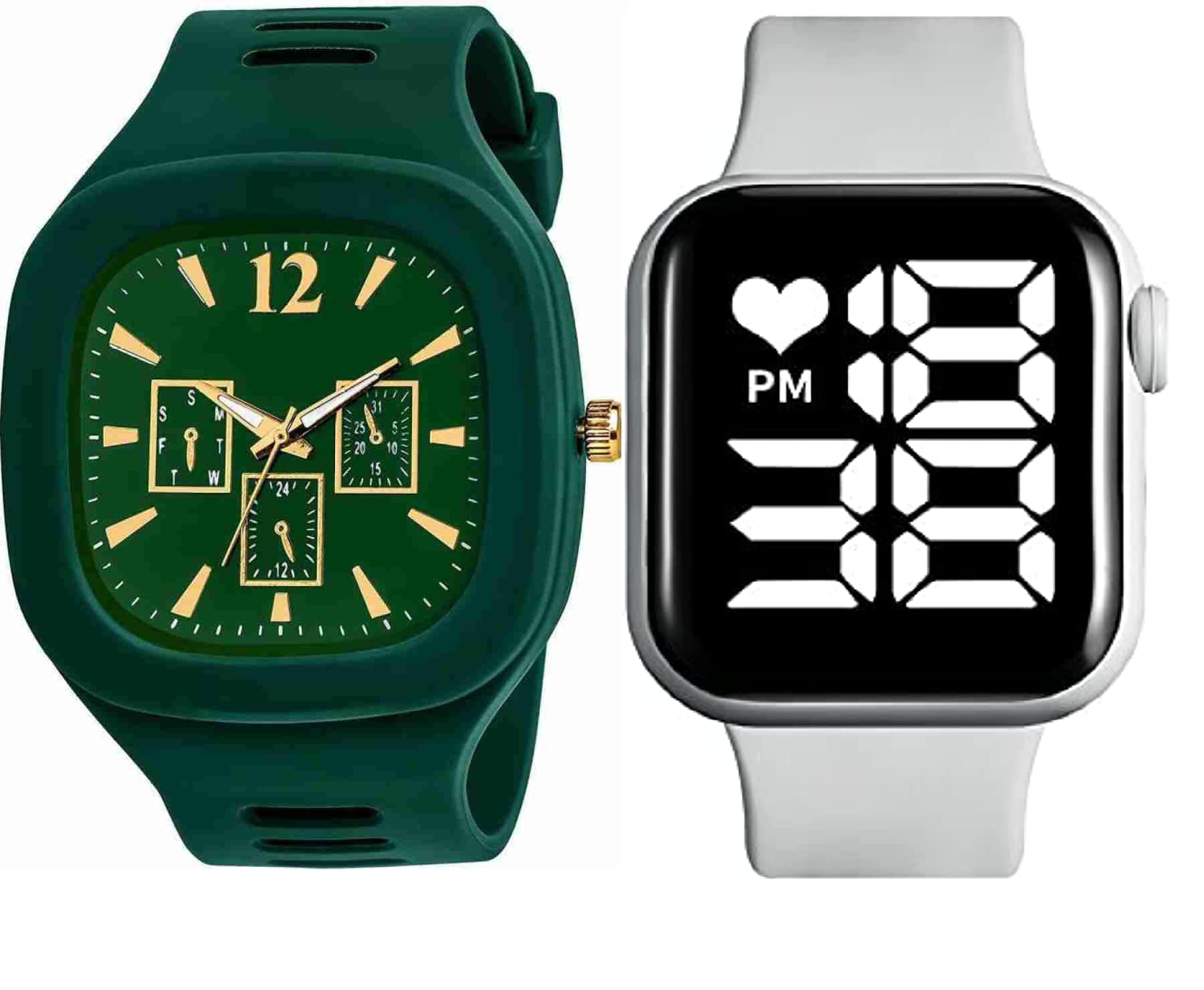 See full amazon price history chart for ADNOCK Green Square Dial Analogue Strap Silicon Trending Watch & Square Led Watch for Men&Boys Combo Pack of 2 ADNOCK Green Square Dial Analogue Strap Silicon Trending Watch & Square Led Watch for Men&Boys Combo Pack of 2 (B0BSC8PJYW) Amazon Price History, Amazon Price Tracker
