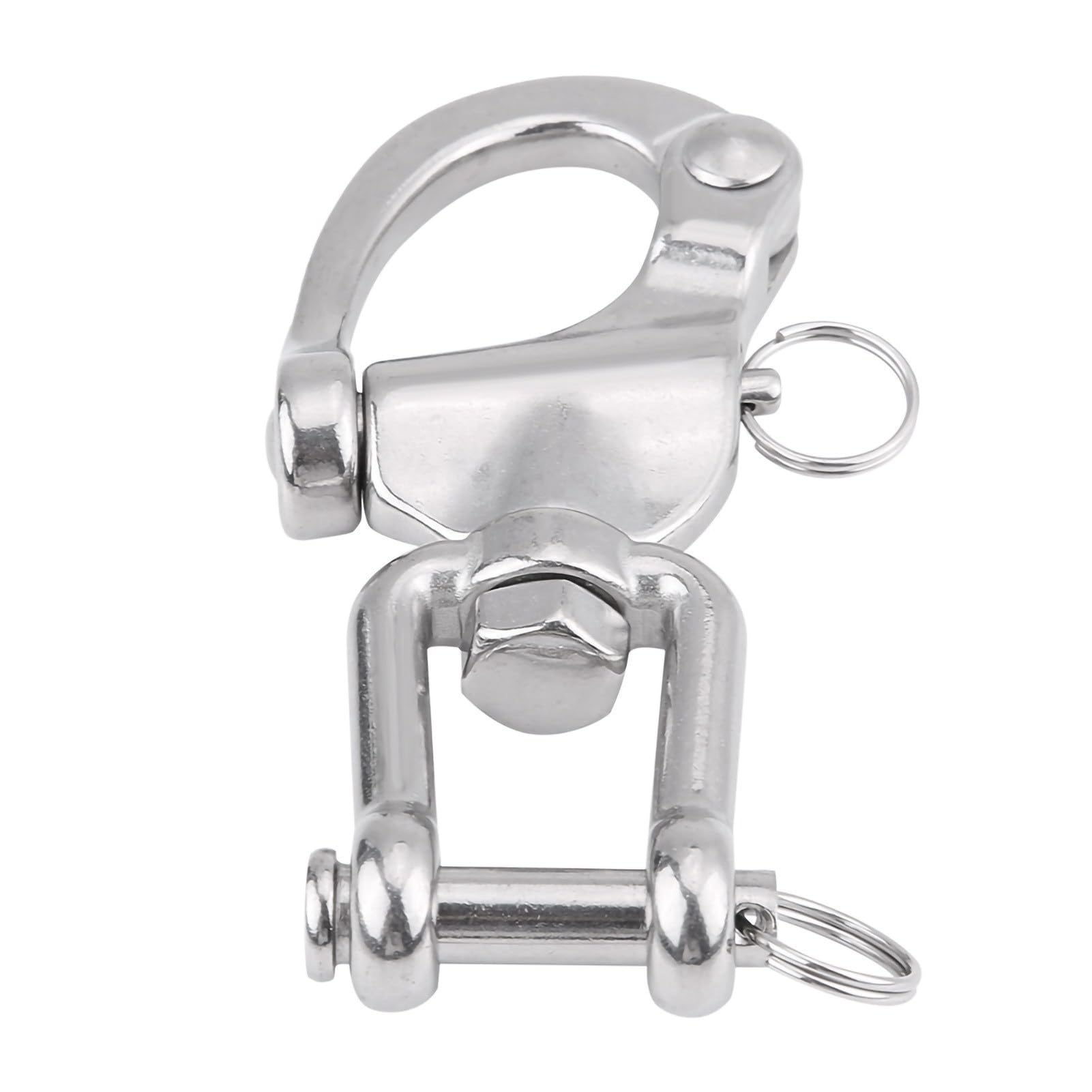 Keenso Mousqueton Pivotant à Emerillon, Maillons Rapides en Acier Inoxydable 316 Crochet à Ressort Rapide à Largage pour Drisse de Voilier Bateaux(128mm)