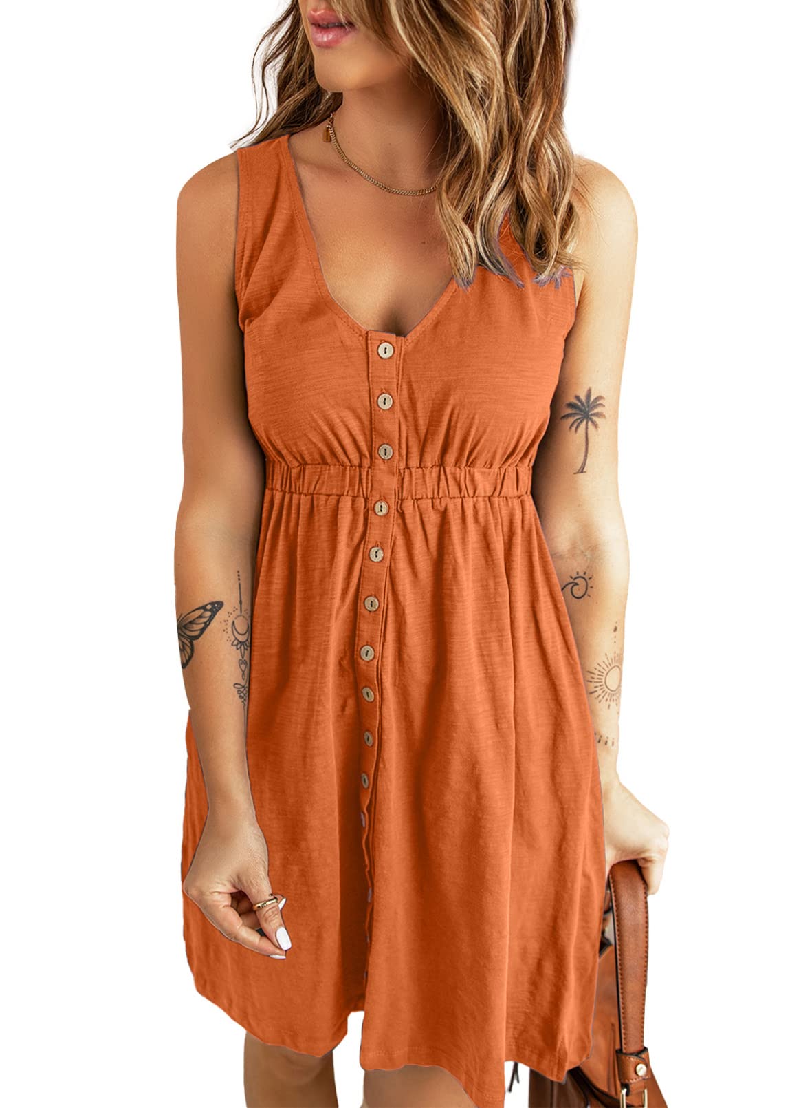 AEL summer ladies dress temperament elegant V-neck sleeveless short-waisted slim shirt skirt