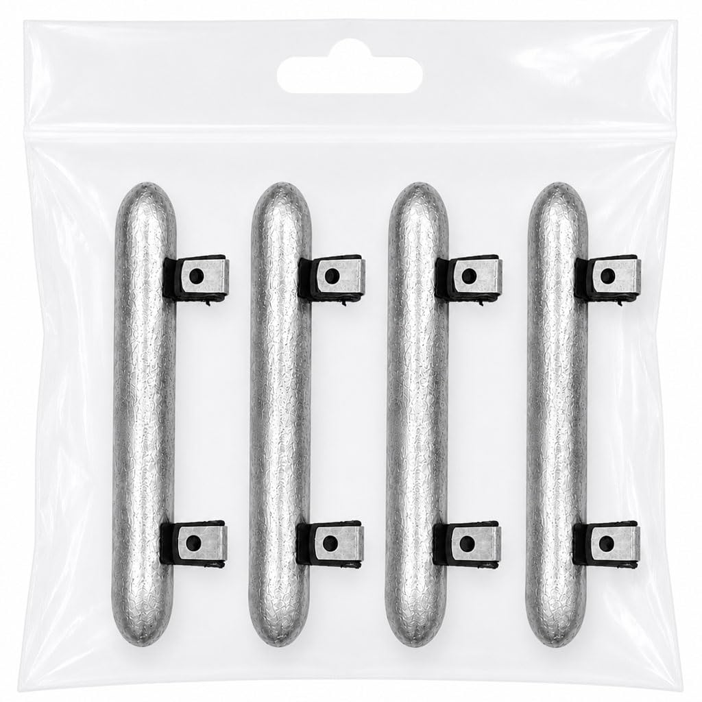 Piombo Agua’J per Pesca alla Traina, Zavorra Idrodinamica con Mollette Versatili, Applicabile su Lenza e Fili di Diverso Diametro, Kit 2 pz,4 pz e 6 pz.
