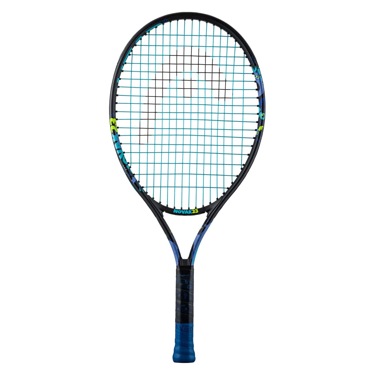 HEAD Youth Novak 23 - Racchetta da tennis unisex, 6-8 anni, colore: Nero/Blu