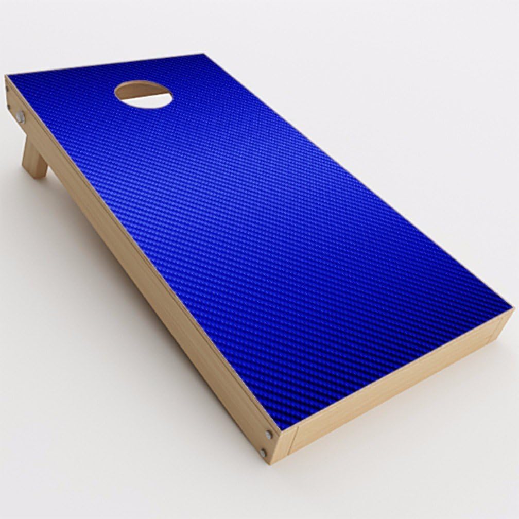 Skin Decal Vinyl Wrap for Cornhole Game Board Bag Toss (2xpcs.) / Blue Carbon Fiber Graphite