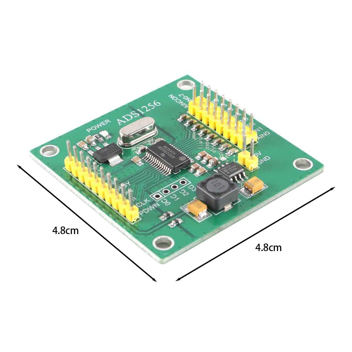 Ausi Modulo ADC a 8 canali e 24 bit ADS1256, scheda di acquisizione analogico-digitale ad alta precisione con campionamento a 30 ksps, interfaccia SPI