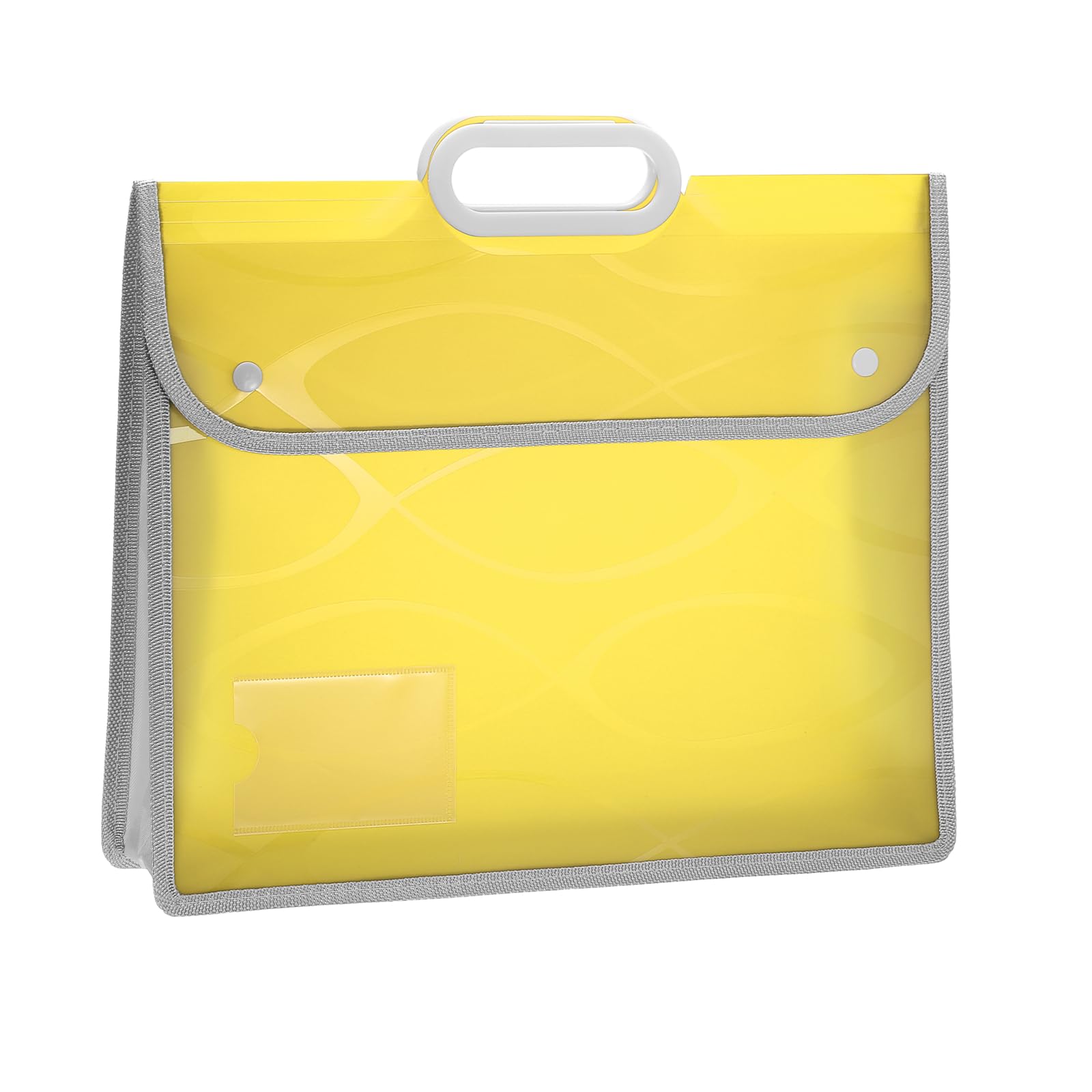 YOKIVE A4 Plastic File Folder with Handle, Yellow